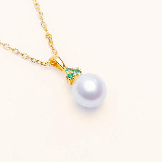 Trinity Pearl Pendant (Emerald)