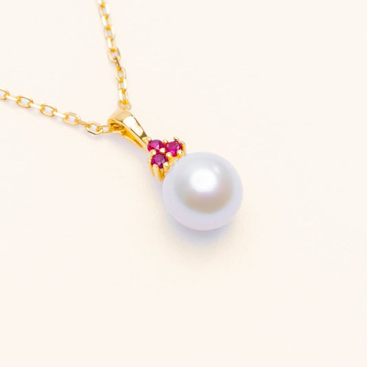 Trinity Pearl Pendant (Ruby)